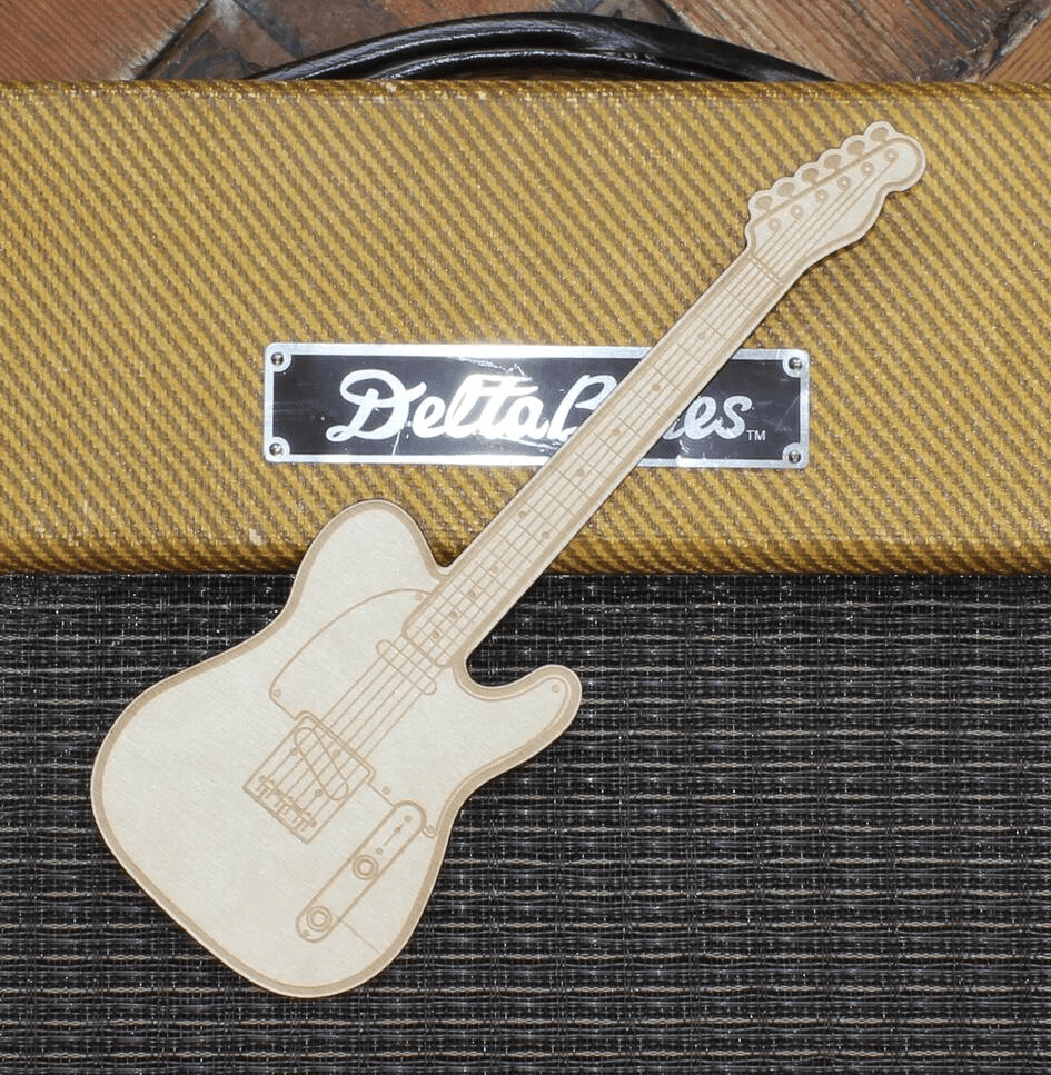 Tele Shape Birch Plywood Bookmark - Timber Tones